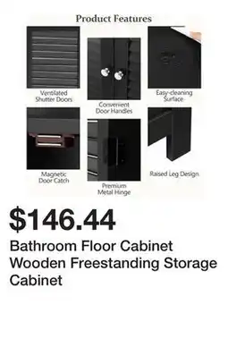 Bed Bath & Beyond Bathroom Floor Cabinet Wooden Freestanding Storage Cabinet offer