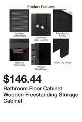 Bed Bath & Beyond Bathroom Floor Cabinet Wooden Freestanding Storage Cabinet offer