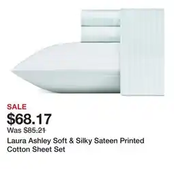 Bed Bath & Beyond Laura Ashley Soft & Silky Sateen Printed Cotton Sheet Set offer