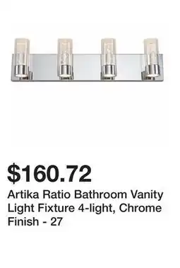 Bed Bath & Beyond Artika Ratio Bathroom Vanity Light Fixture 4-light, Chrome Finish - 27 offer
