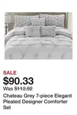 Bed Bath & Beyond Chateau Grey 7-piece Elegant Pleated Designer Comforter Set offer