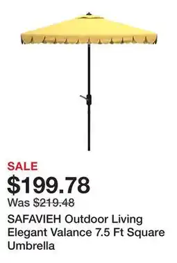 Bed Bath & Beyond SAFAVIEH Outdoor Living Elegant Valance 7.5 Ft Square Umbrella offer