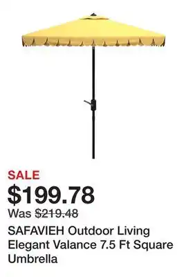 Bed Bath & Beyond SAFAVIEH Outdoor Living Elegant Valance 7.5 Ft Square Umbrella offer