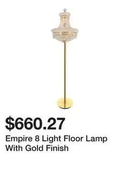 Bed Bath & Beyond Empire 8 Light Floor Lamp With Gold Finish offer