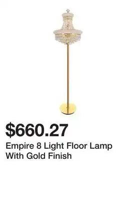 Bed Bath & Beyond Empire 8 Light Floor Lamp With Gold Finish offer