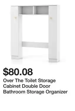 Bed Bath & Beyond Over The Toilet Storage Cabinet Double Door Bathroom Storage Organizer offer
