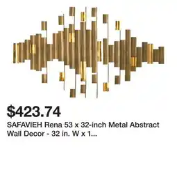 Bed Bath & Beyond SAFAVIEH Rena 53 x 32-inch Metal Abstract Wall Decor - 32 in. W x 1 in. D x 52.5 in. H offer