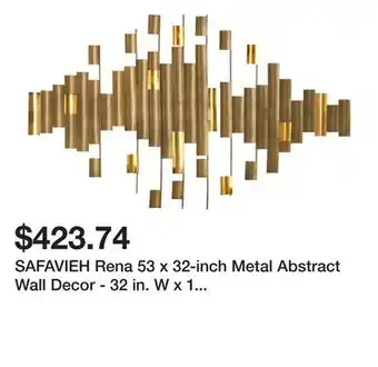 Bed Bath & Beyond SAFAVIEH Rena 53 x 32-inch Metal Abstract Wall Decor - 32 in. W x 1 in. D x 52.5 in. H offer