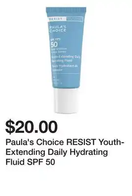 Sephora Paula's Choice RESIST Youth-Extending Daily Hydrating Fluid SPF 50 offer