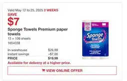 Costco Sponge Towels Premium paper towels offer