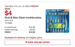 Costco Oral-B Max Clean toothbrushes offer