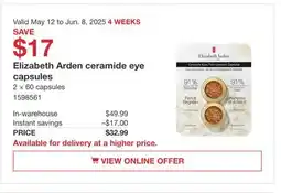 Costco Elizabeth Arden ceramide eye capsules offer
