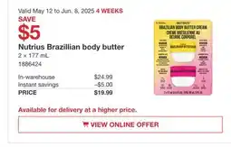 Costco Nutrius Brazillian body butter offer