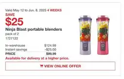 Costco Ninja Blast portable blenders offer
