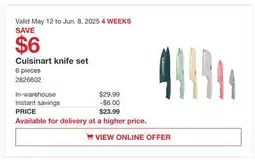Costco Cuisinart Knife set offer