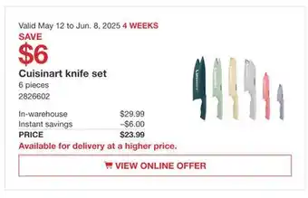 Costco Cuisinart Knife set offer