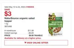 Costco NaturSource organic Salad topper offer
