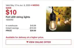 Costco Feit LED string lights offer