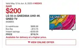 Costco LG 55-in QNED80A UHD 4K QNED TV offer