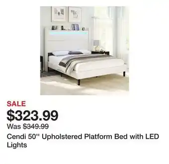 Wayfair Cendi 50'' Upholstered Platform Bed with LED Lights offer