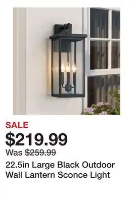 Wayfair 22.5in Large Black Outdoor Wall Lantern Sconce Light offer