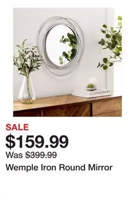 Wayfair Wemple Iron Round Mirror offer