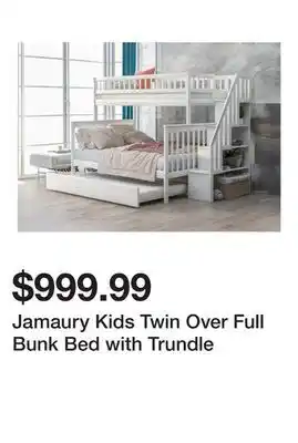 Wayfair Jamaury Kids Twin Over Full Bunk Bed with Trundle offer