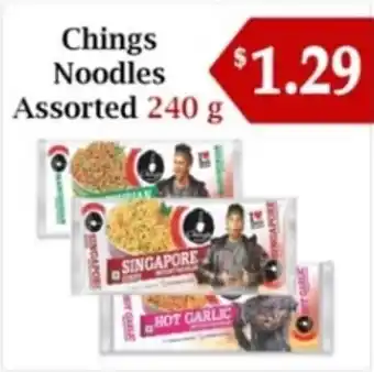 Atiya's Fresh Farm Chings Noodles Assorted offer