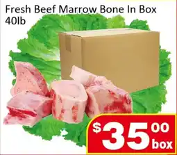 Jian Hing Supermarket Fresh Beef Marrow Bone In Box offer