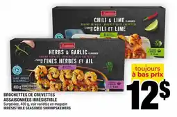 Super C Irresistible seasoned shrimpskewers offer