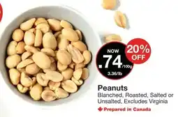 Bulk Barn Peanuts Blanched, Roasted, Salted or Unsalted, Excludes Virginia offer