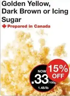 Bulk Barn Golden Yellow, Dark Brown or Icing Sugar offer
