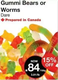 Bulk Barn Gummi Bears or Worms offer