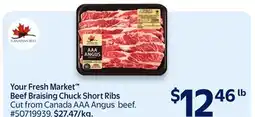 Walmart Your Fresh Market Beef Braising Chuck Short Ribs offer
