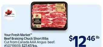 Walmart Your Fresh Market Beef Braising Chuck Short Ribs offer