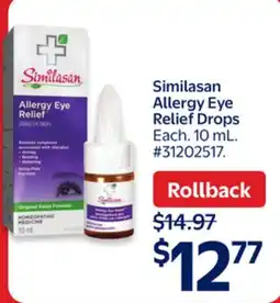 Walmart Similasan Allergy Eye Relief Drops offer