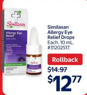 Walmart Similasan Allergy Eye Relief Drops offer