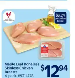 Walmart Maple Leaf Boneless Skinless Chicken Breasts offer
