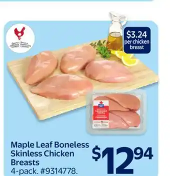 Walmart Maple Leaf Boneless Skinless Chicken Breasts offer