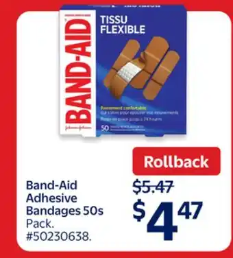 Walmart Band-Aid Adhesive Bandages 50s offer