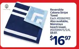 Walmart Reversible Cabana Stripe Towel offer