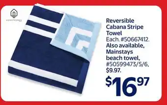 Walmart Reversible Cabana Stripe Towel offer