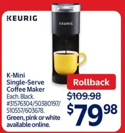 Walmart K-Mini Single-Serve Coffee Maker offer