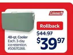 Walmart 48-qt. Cooler offer