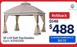 Walmart 10' x 12' Soft Top Gazebo offer