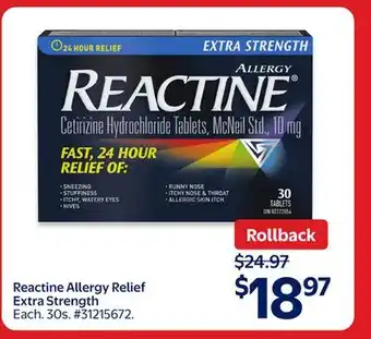Walmart Reactine Allergy Relief Extra Strength offer