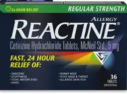 Walmart Reactine Allergy Regular Strength 36s or Complete Sinus + Allergy 30s offer