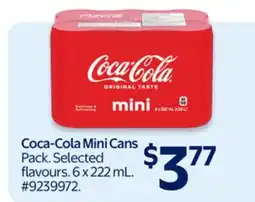 Walmart Coca-Cola Mini Cans Pop offer