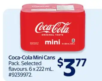 Walmart Coca-Cola Mini Cans Pop offer