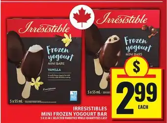 Food Basics IRRESISTIBLES MINI FROZEN YOGOURT BAR offer